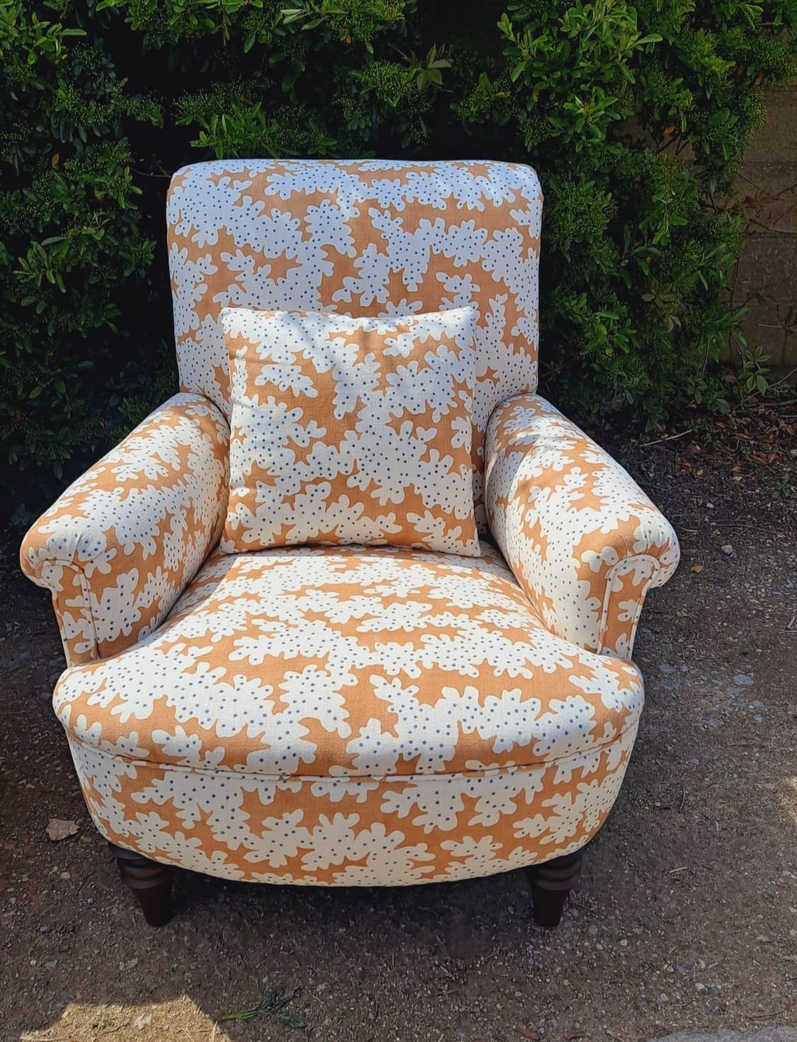 yellow victorian armchair